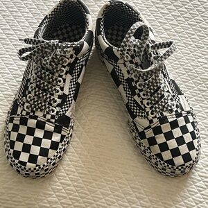 Vans  Black and White Checkered Sneakers